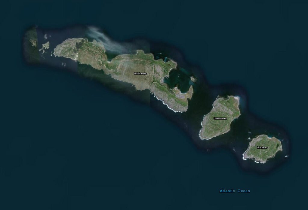 Satellite image of the Aran Islands