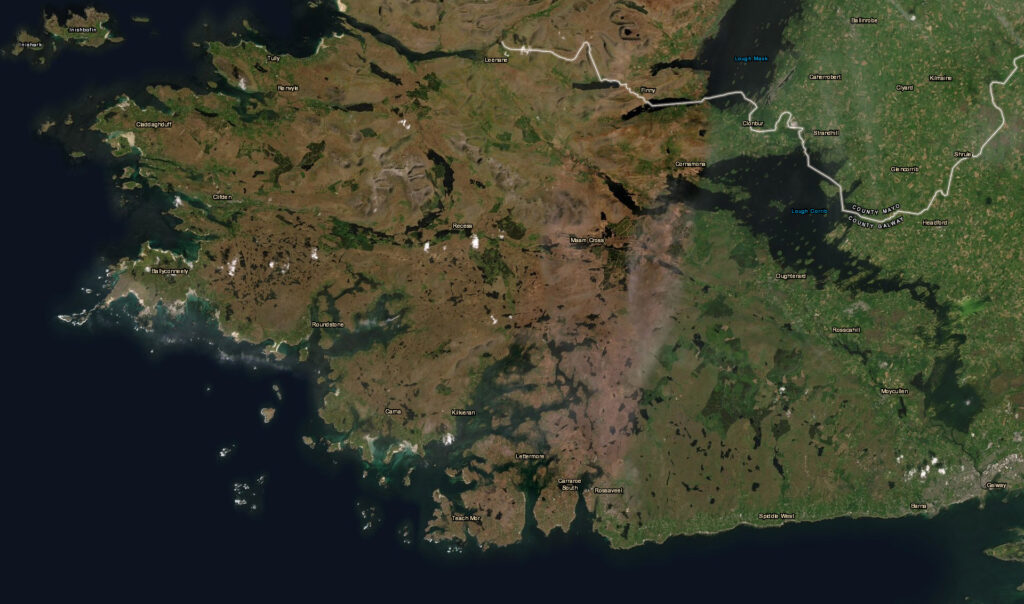 Satellite image of Connemara